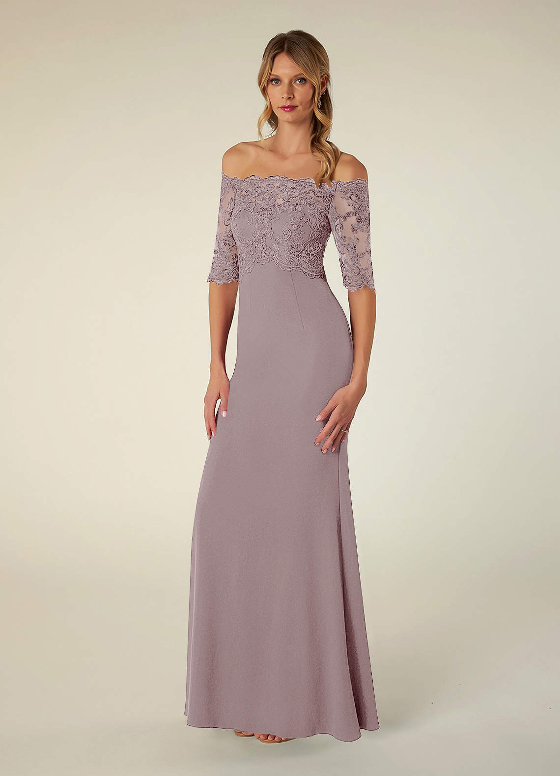 Azazie Jette Venta Final Vestido de Dusty Blue de Encaje de Corte Sirena con Vestidos sin tirantes image2