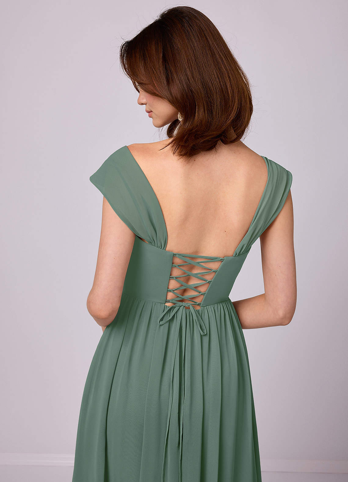 Barbie ♥ Azazie Bridesmaid Dresses A-Line Corset Chiffon Floor-Length Dress image6