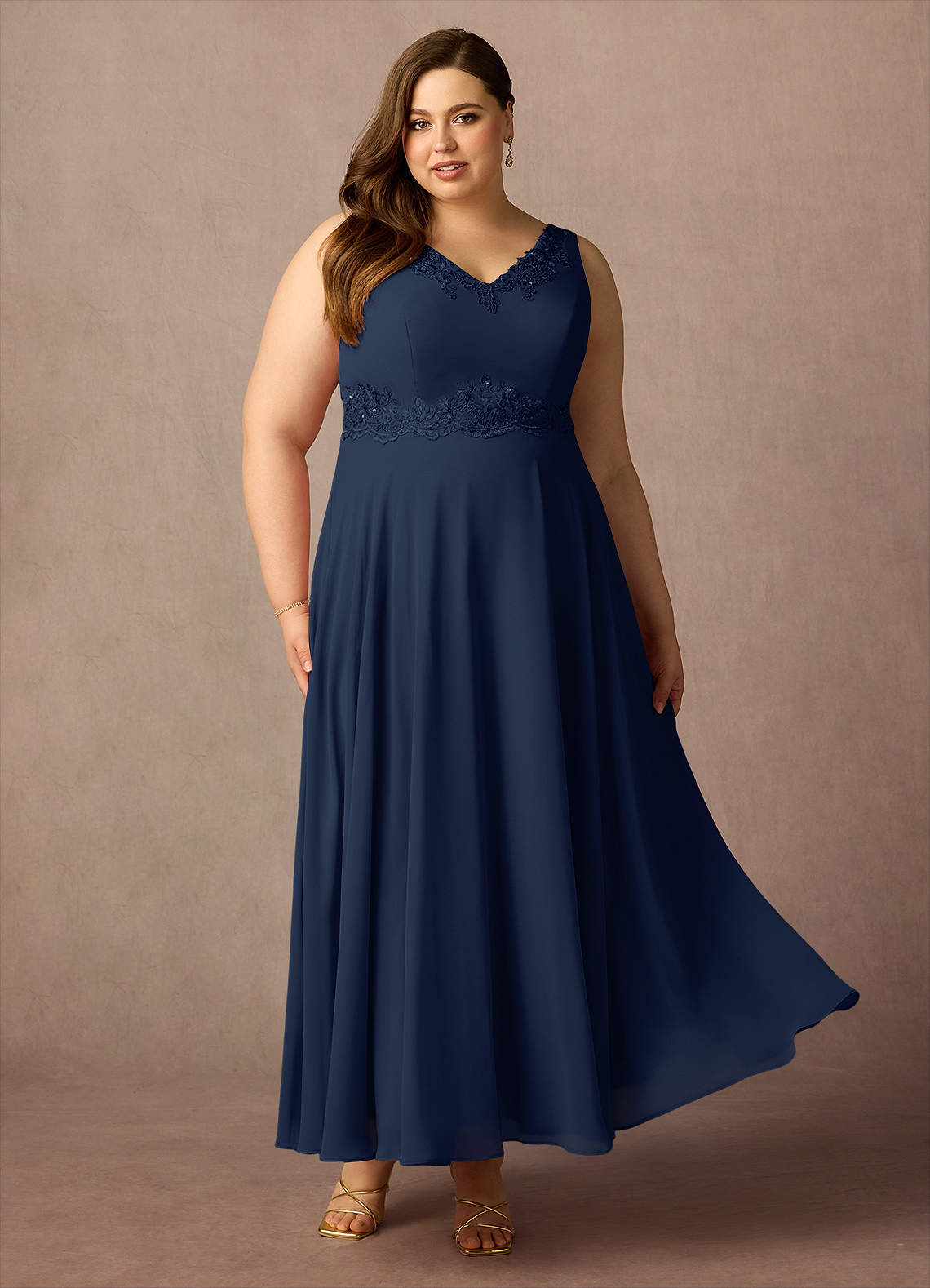Azazie Devana Mother of the Bride Dresses Dark Navy A-Line Sequins Chiffon Dress image6