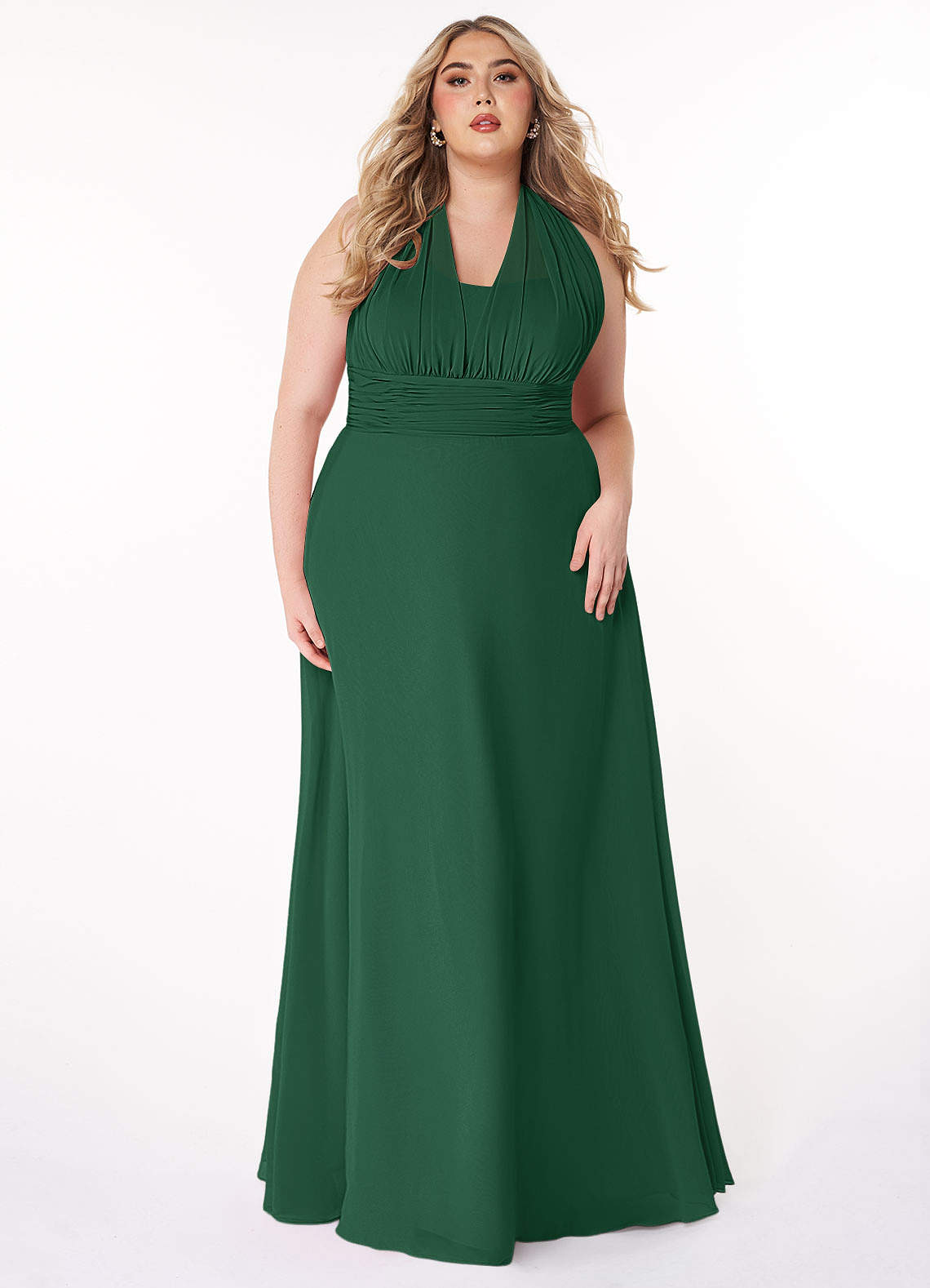 Azazie Fifi Bridesmaid Dresses Dark Green A-Line Strapless Chiffon Convertible Dress image1