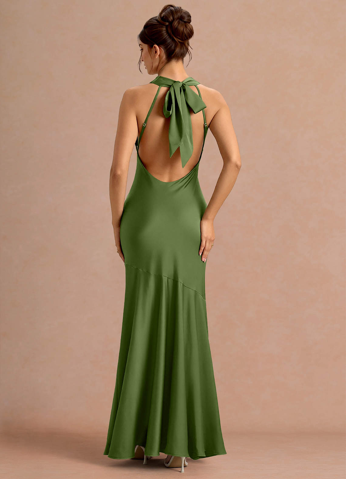 green emerald velvet dress Florence Olive oil Dress