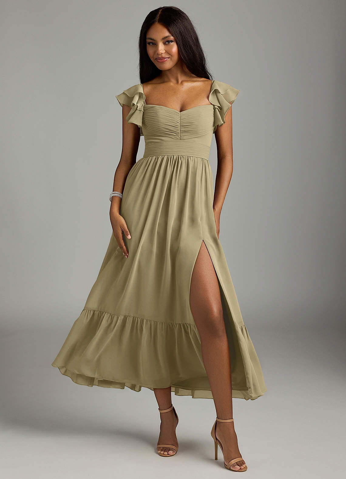anaya bridesmaid dresses Anaya With Love Women's Tulle Bridesmaid Maxi Dress Size 2 Plunge Front Sage NWT