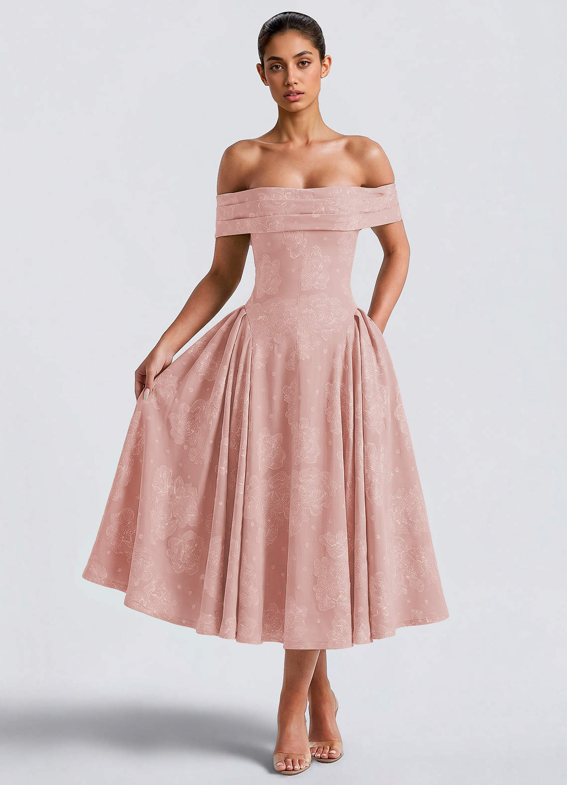 powder pink midi dress Zosia Powder Pink Midi Dress
