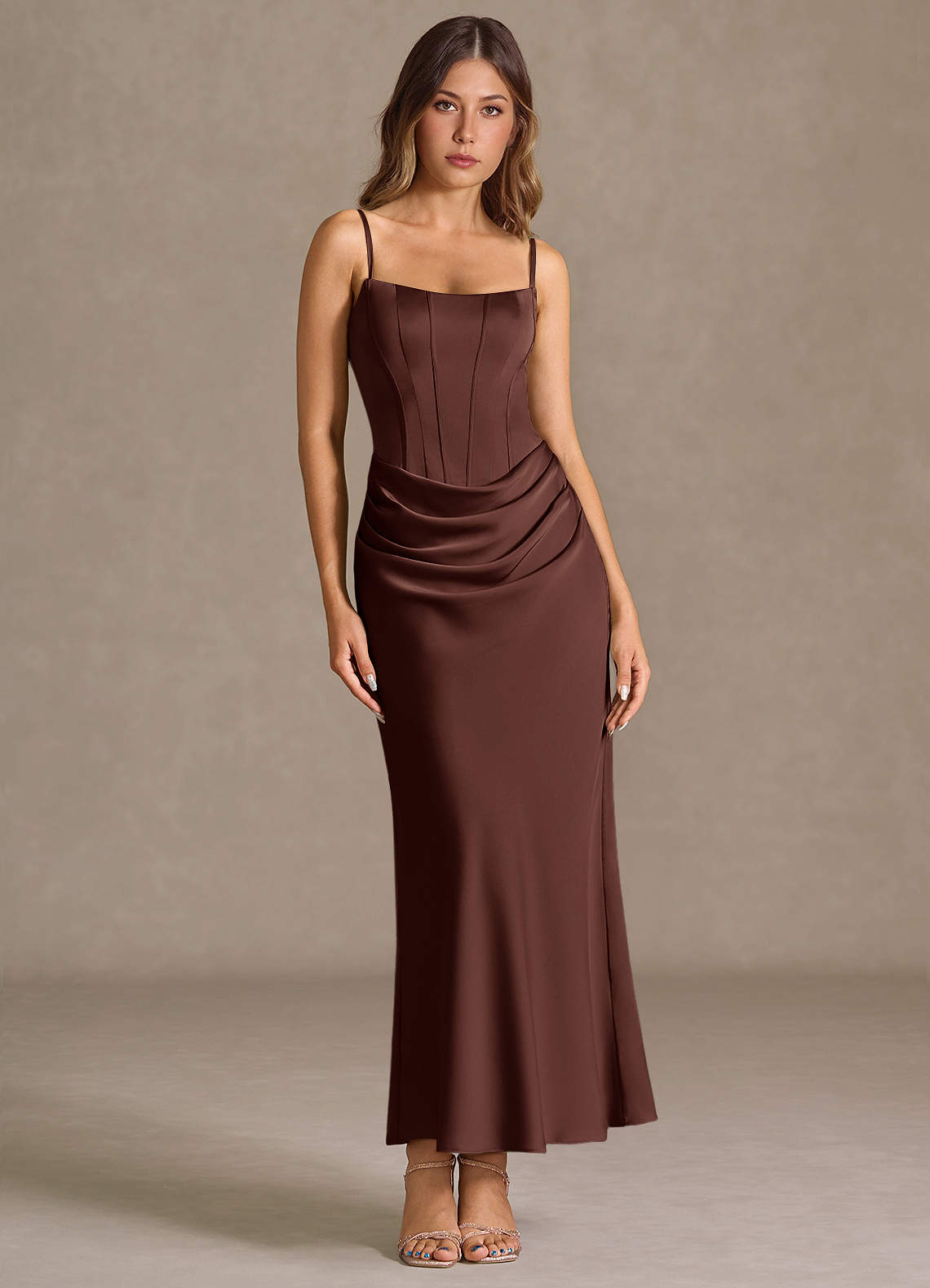 Katelyn Mocha Coco Maxi Dress | Azazie