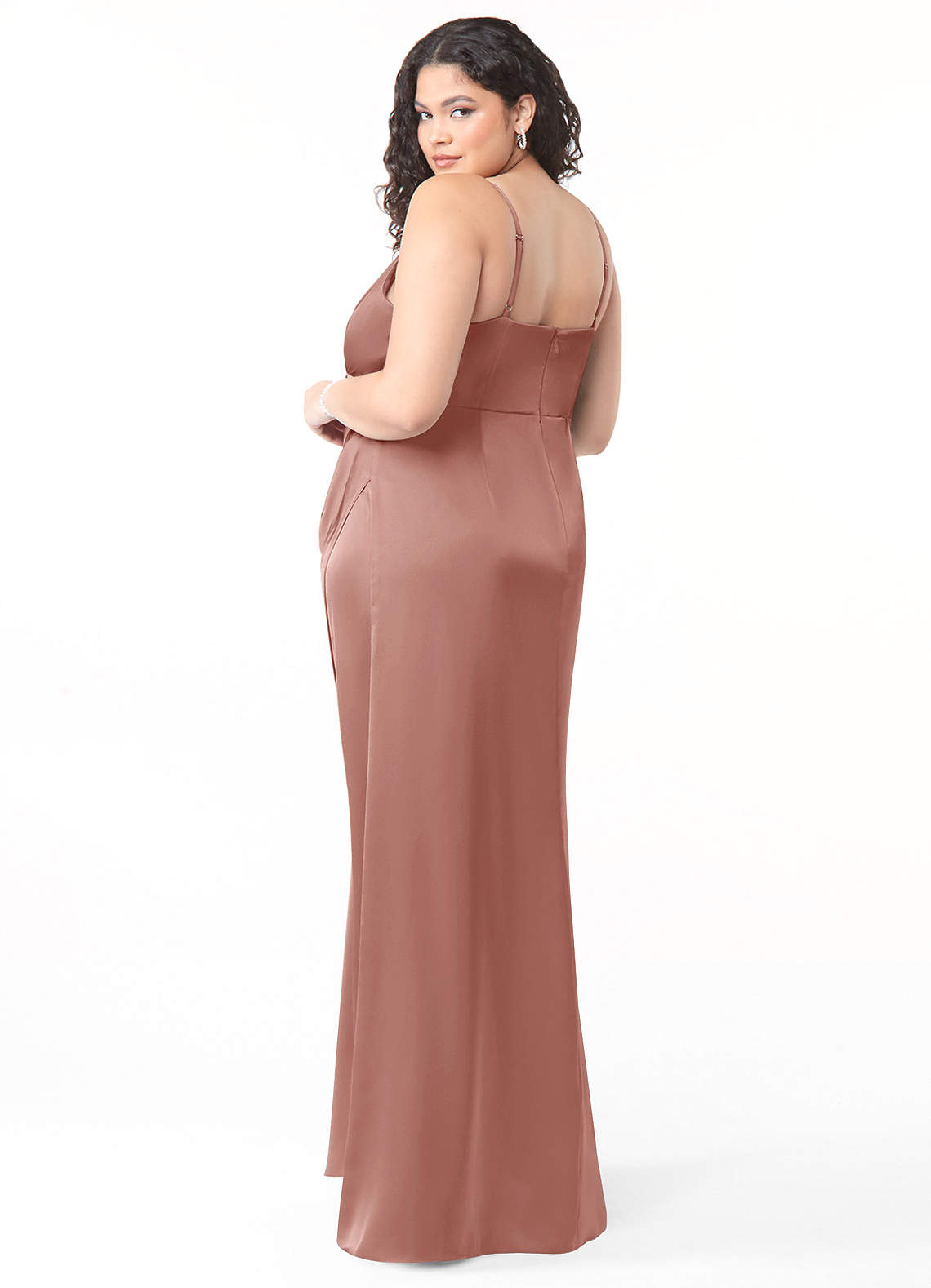 Azazie Maci Stretch Satin Dress Dusty Rose Bridesmaid Dresses | Azazie
