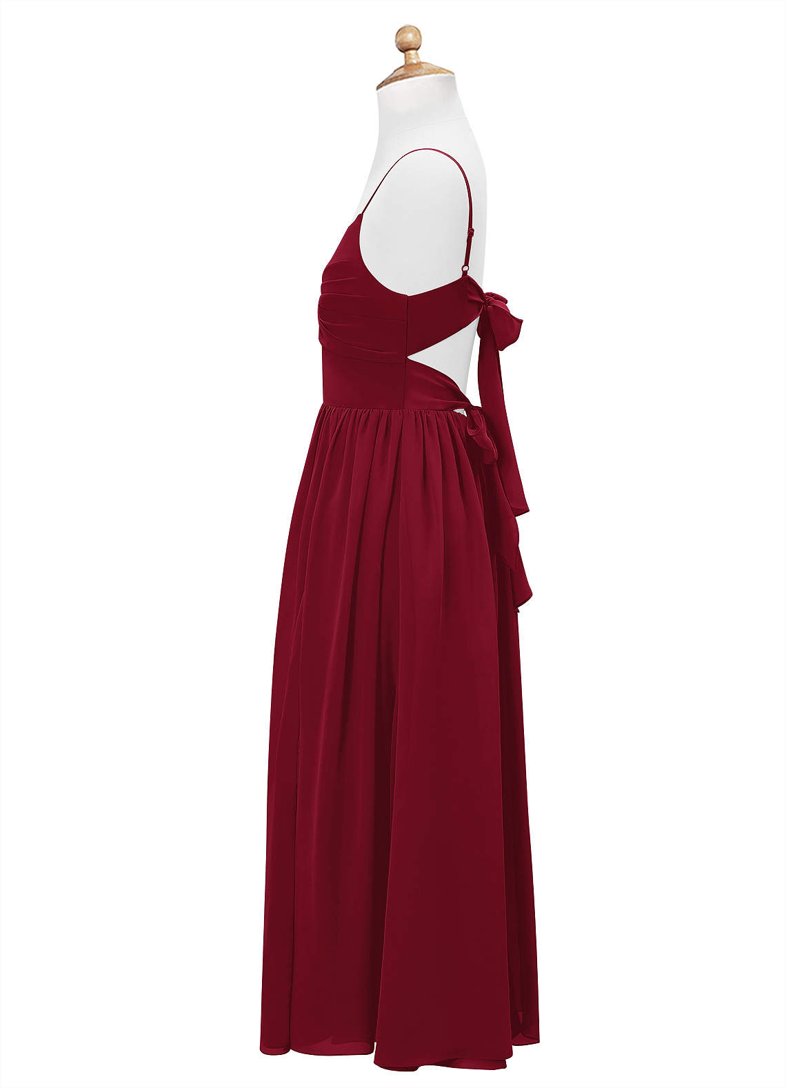 Azazie Zeya Junior Burgundy A-Line Chiffon Dress image8