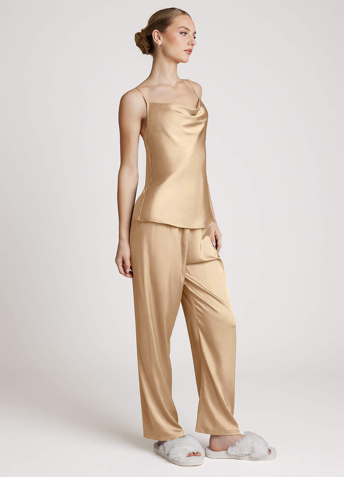 front Ensamble de Pyjama 3 Pièces en Satin