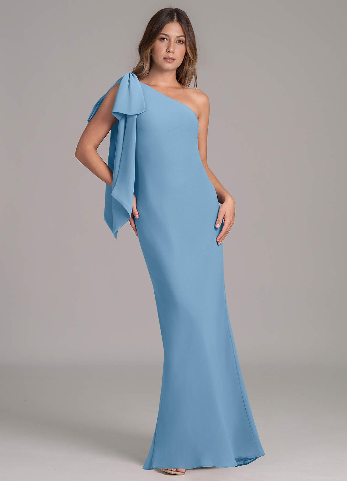 Azazie Capri Steel Blue Chiffon Bridesmaid Dresses | Azazie Azazie Capri Steel Blue Chiffon Bridesmaid Dresses | Azazie
