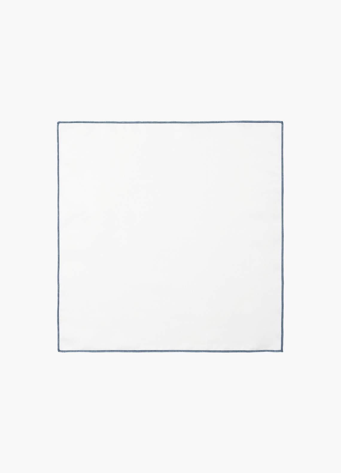 front Ivory Matte Satin Pocket Square with Colored Edge