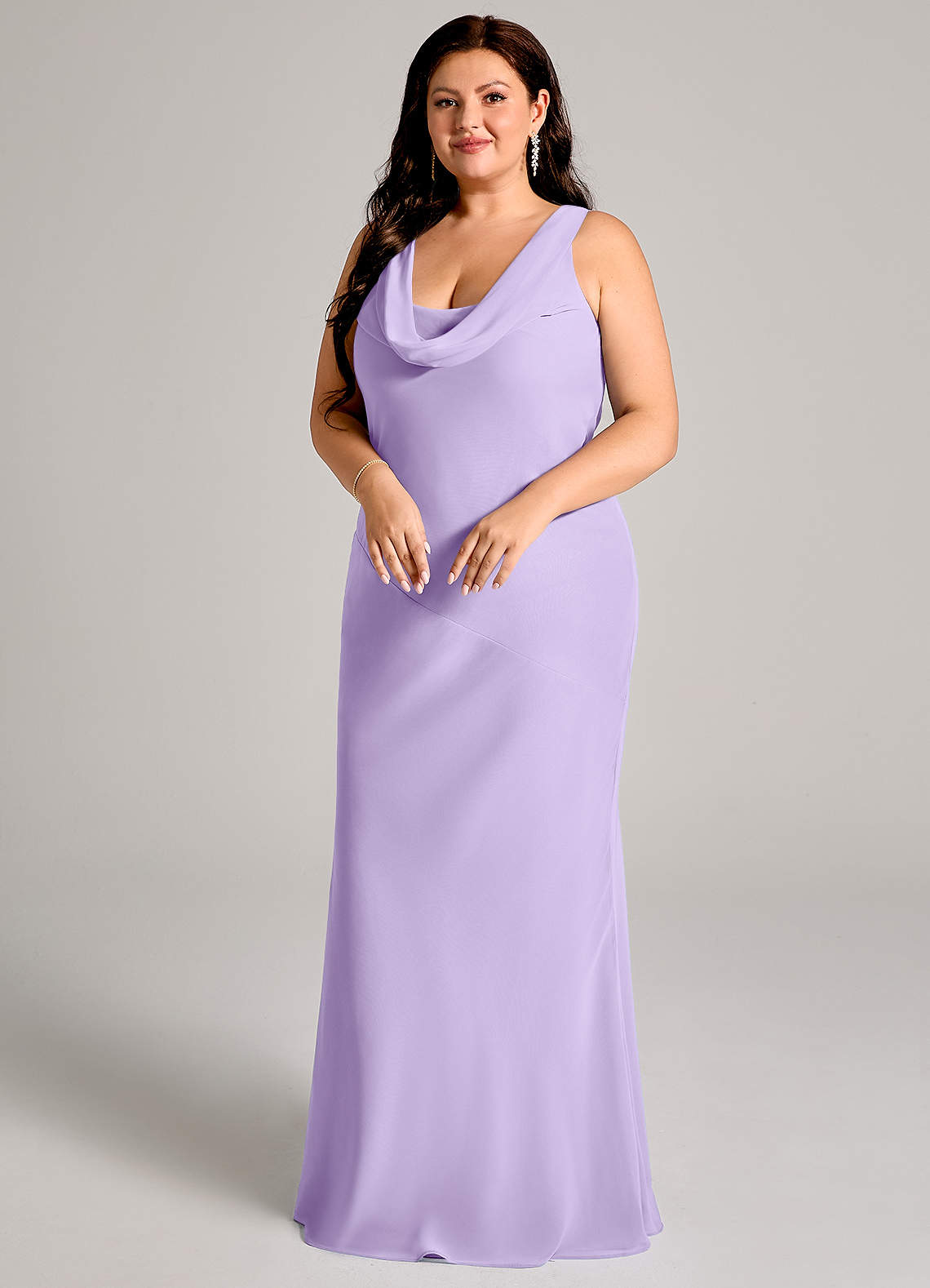 Azazie Rylina Bridesmaid Dresses Lilac Mermaid Pleated Chiffon Dress image8