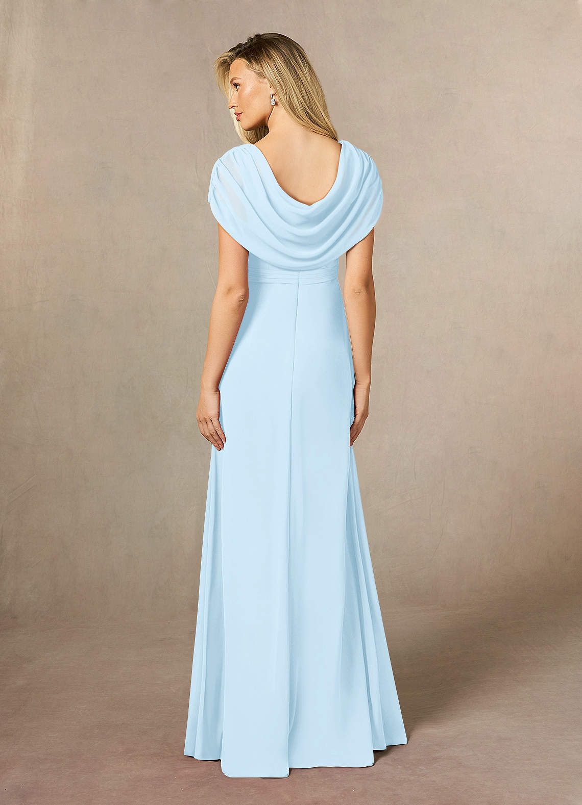 Sky Blue A-Line Side Slit Floral Burnout Dress main image 1