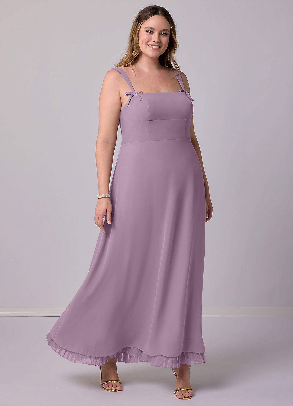 Barbie ♥ Azazie Bridesmaid Dresses Wisteria A-Line Pleated Chiffon Dress image9
