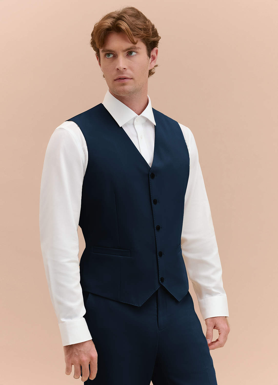 front William Bleu Marin Gilet de costume