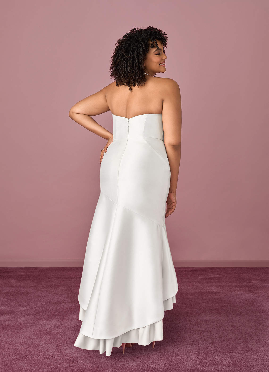 Barbie ♥ Azazie Wedding Dresses Diamond White Mermaid Ruched Mikado Dress image8