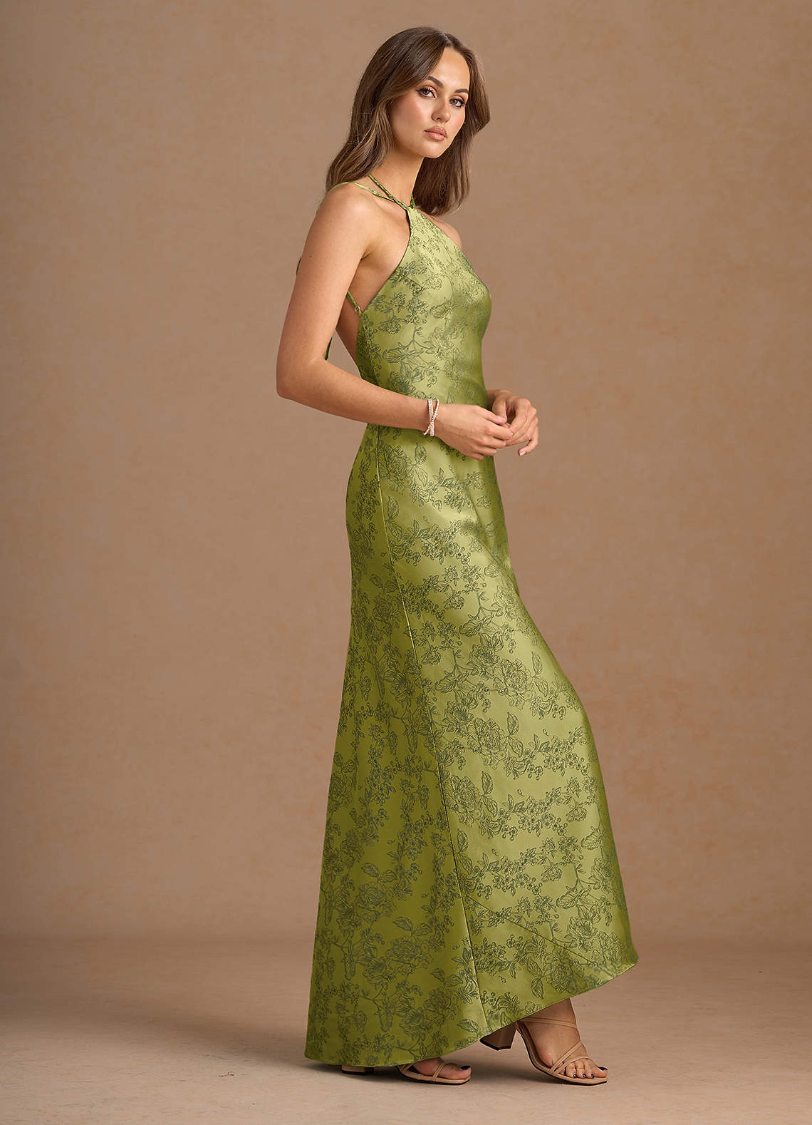 Vestido Verde Militar Armada Largo Floriane image5