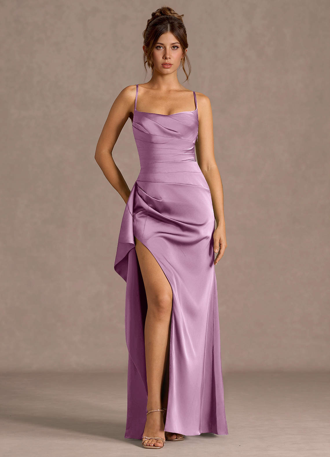 wisteria prom dresses Azazie 2026 Lace Up Column Prom Dress Wisteria Gown