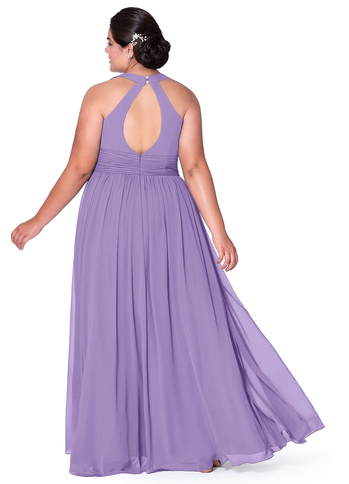 Azazie Natasha Bridesmaid Dresses A-Line Pleated Chiffon Floor-Length Dress image1