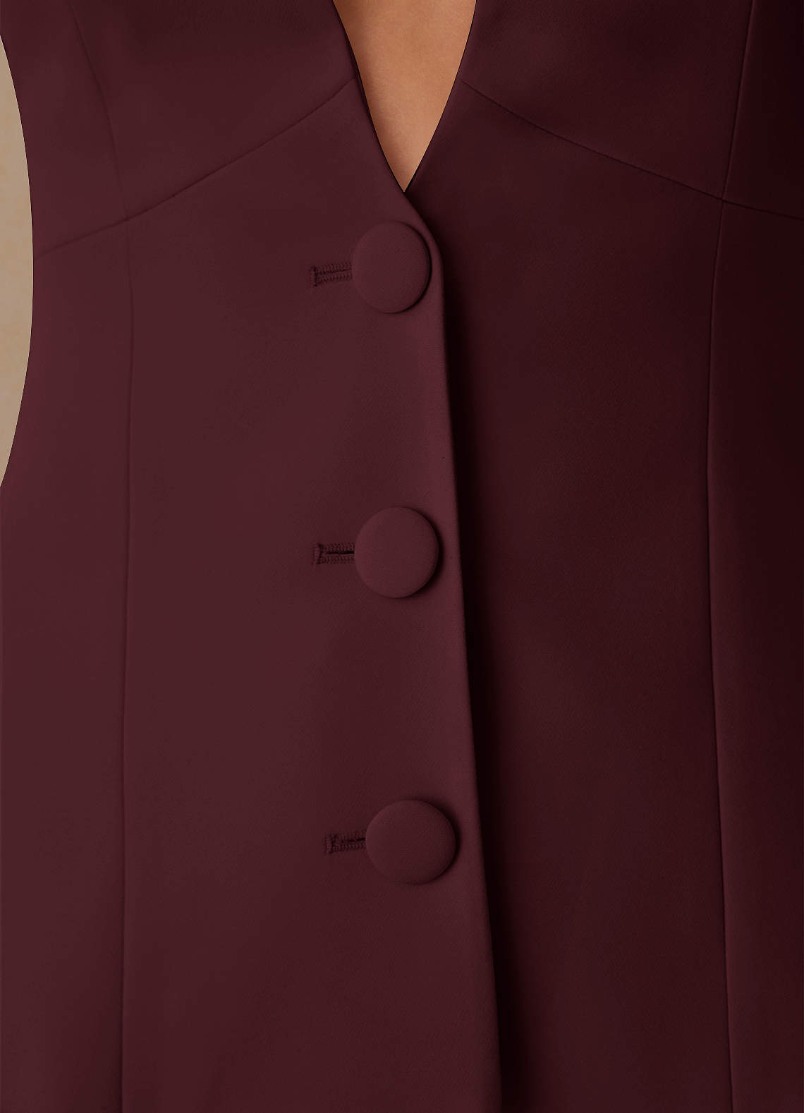 front Elara Cabernet Refined Weave Tailored Blazer