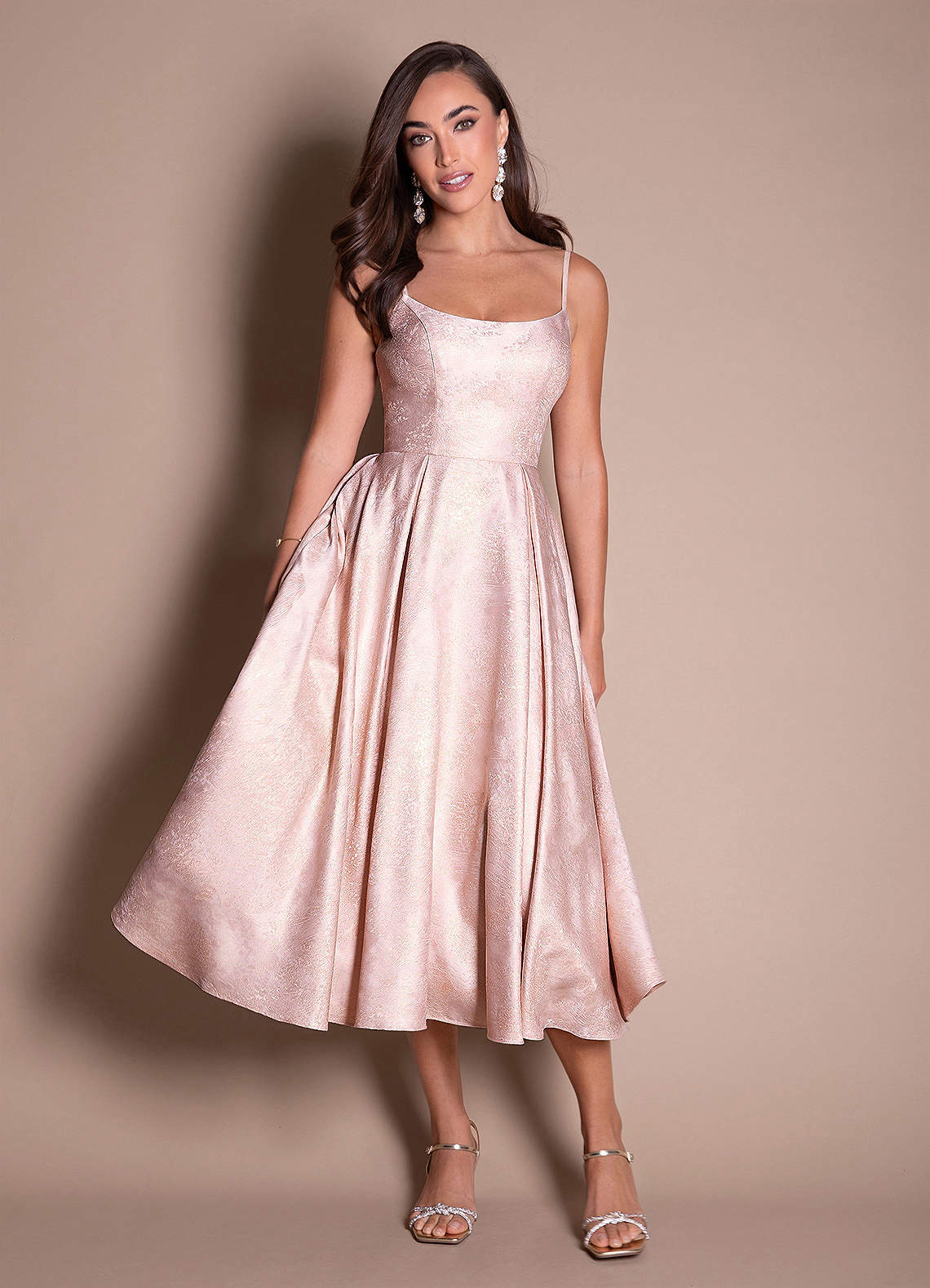 Vitoria Blush Guld Midikjole image6