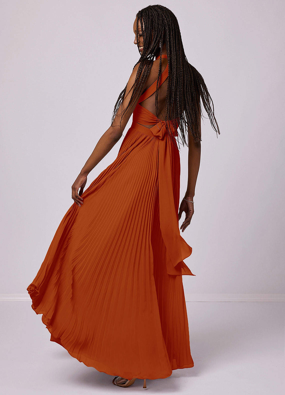 Barbie ♥ Azazie Bridesmaid Dresses Paprika A-Line Pleated Chiffon Dress image3