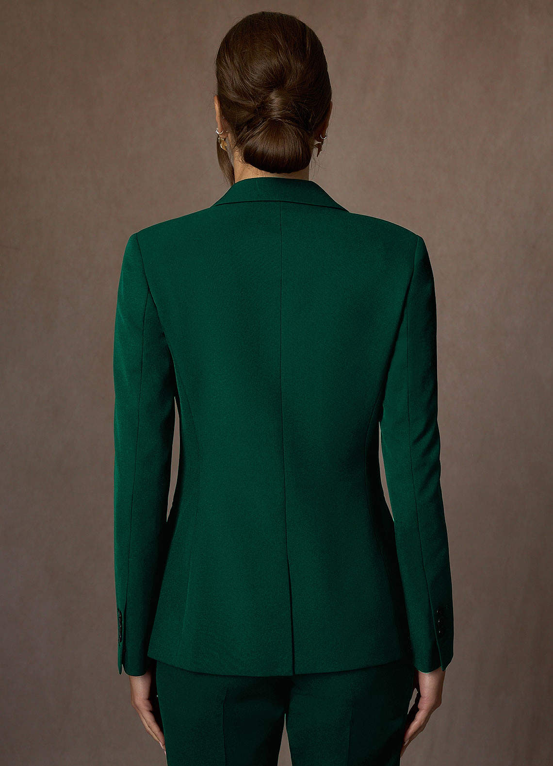 front Kennedy Emerald Structured Stretch Pants Suit