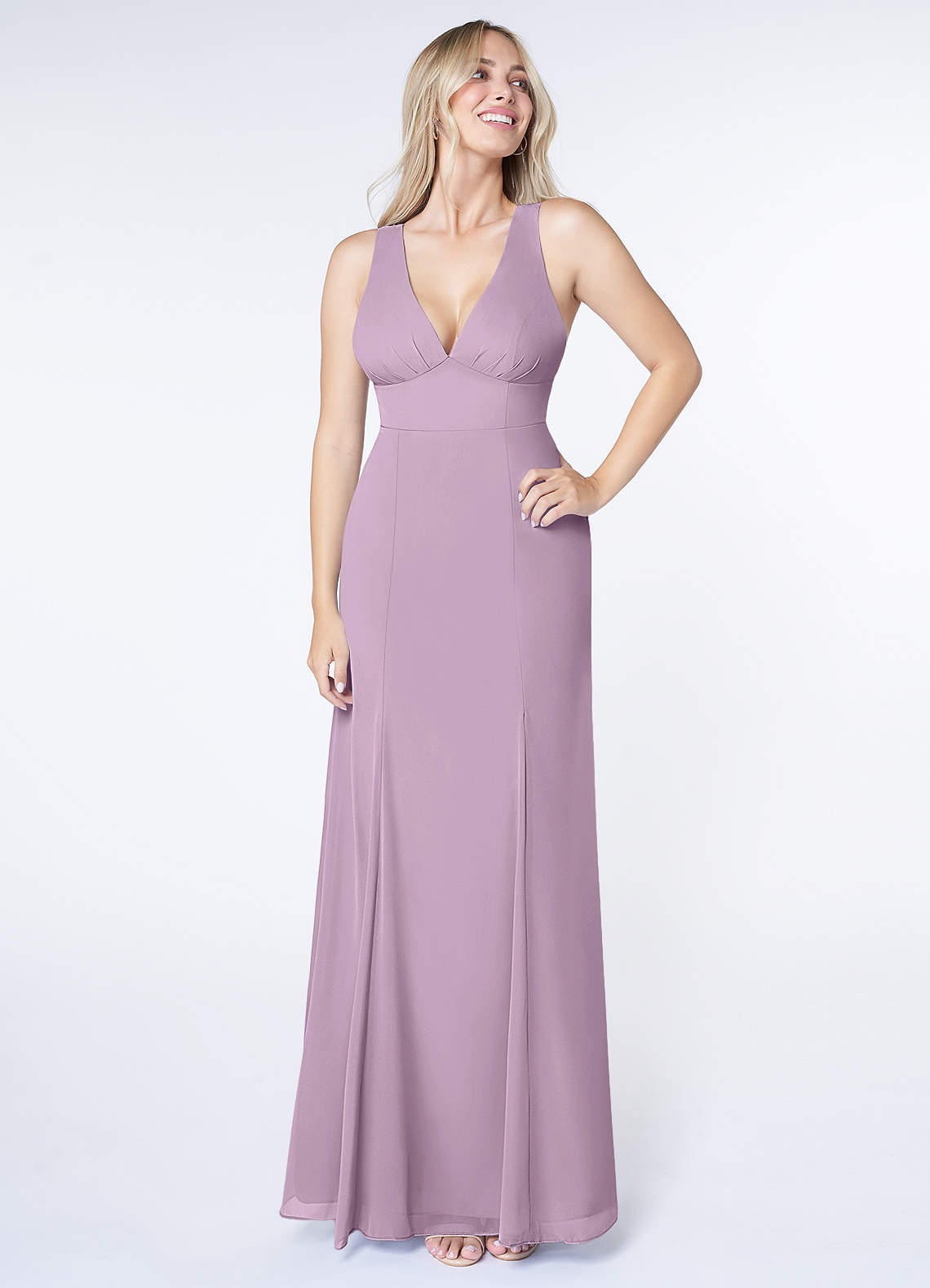 Azazie Christiana Ready to Ship Wisteria Chiffon Bridesmaid Dresses | Azazie