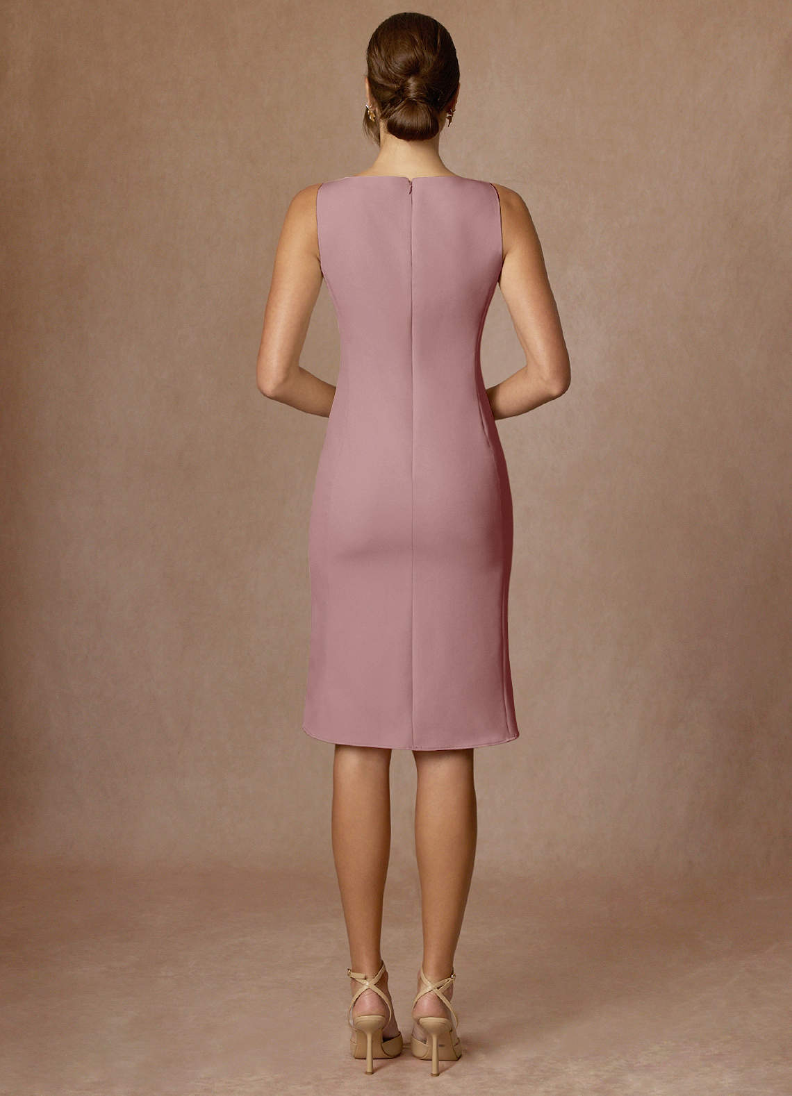 front Kennedy Dusty Rose Structured Stretch Dress