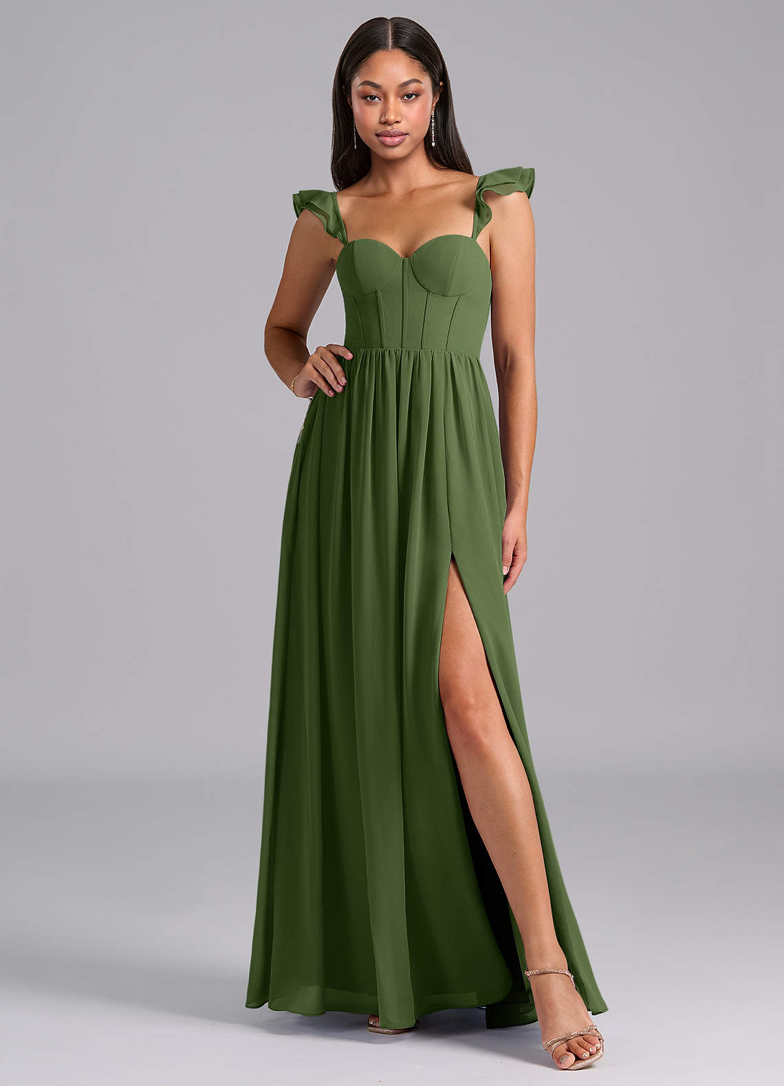 v-wire crepe mermaid bridesmaid dress Elegant Crepe Mermaid Wedding Dress with Floral Chapel Train – ML125 –  Viniodress