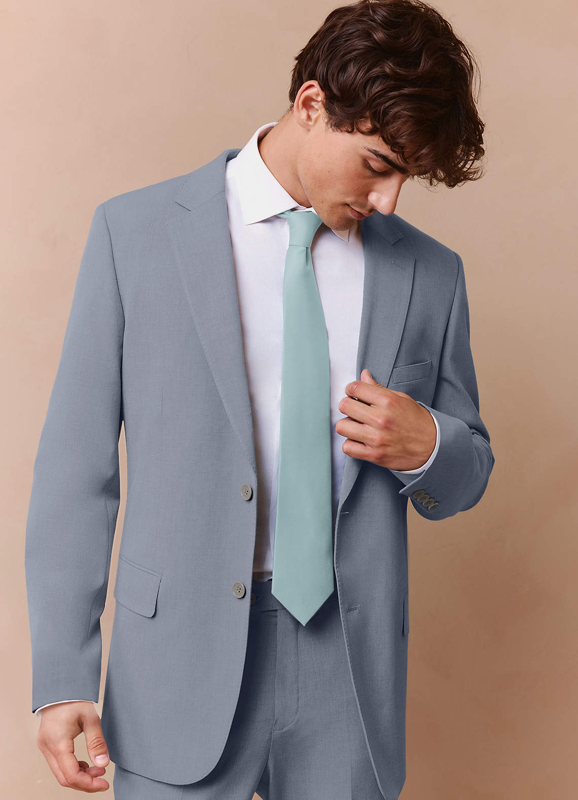 front Savile Light Blue Wool Blend Suit