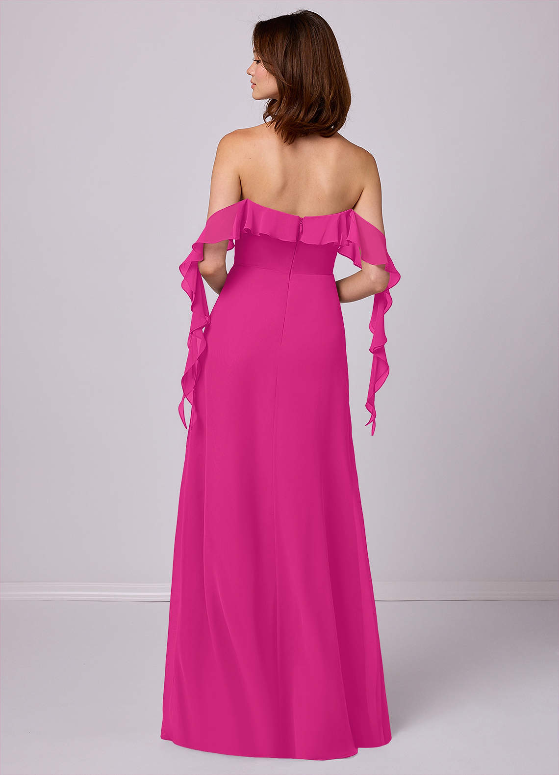 Barbie ♥ Azazie Bridesmaid Dresses A-Line Off the Shoulder Chiffon Floor-Length Dress image5