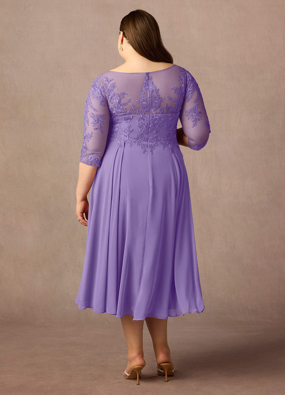 Azazie Marge Mother of the Bride Dresses Tahiti A-Line Scoop Lace Chiffon Dress image6