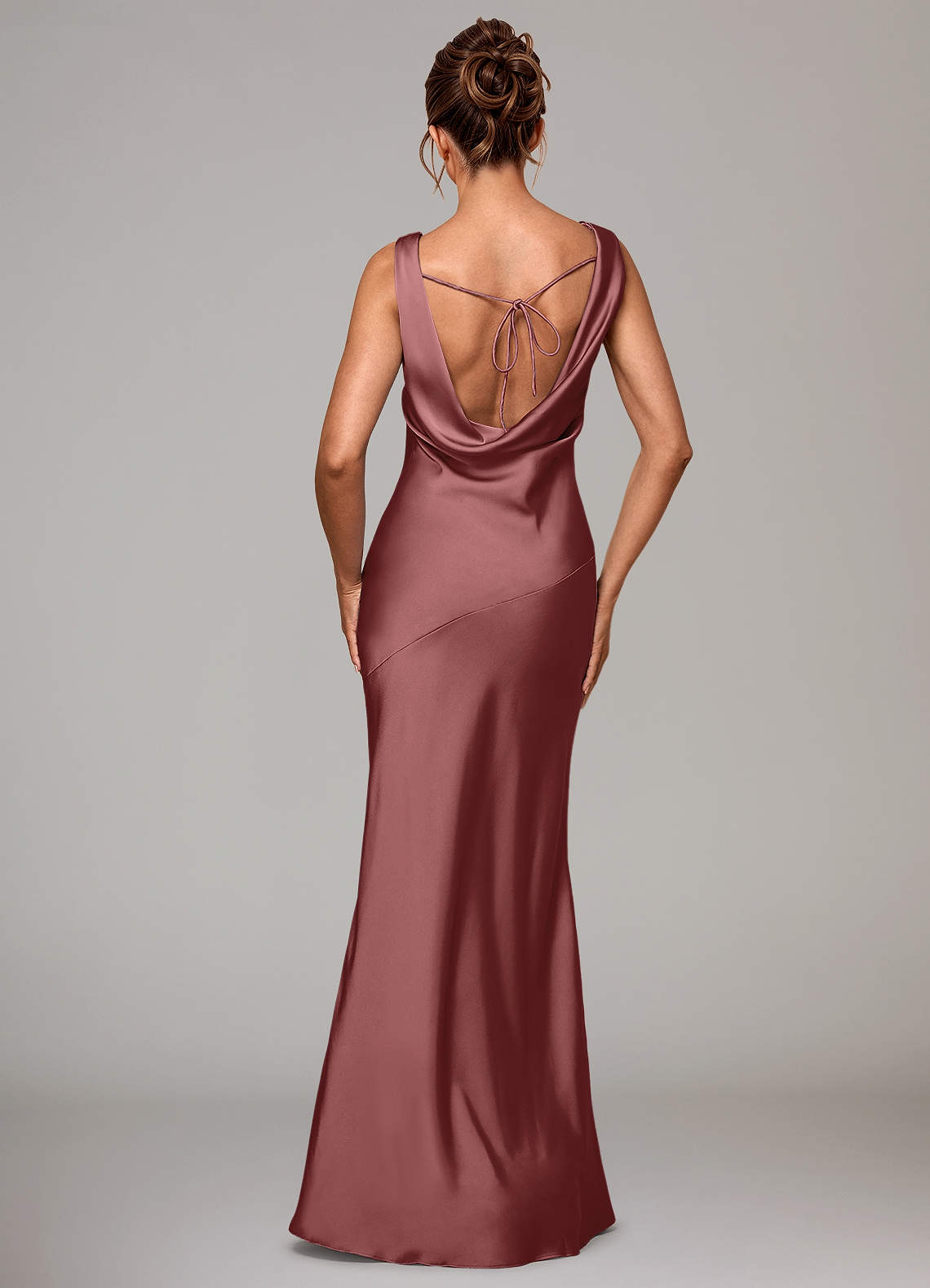 Azazie Rylina Bridesmaid Dresses Amethyst Mermaid Stretch Satin Dress image4