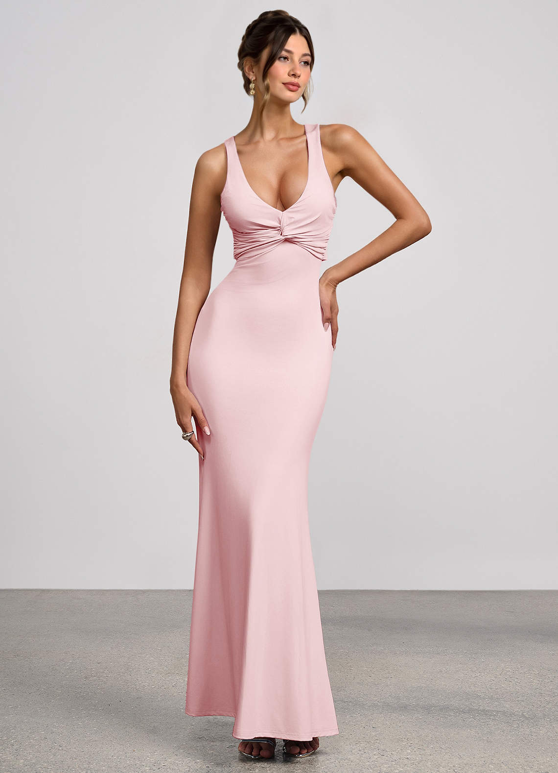 Zinnia Powder Pink Maxi Dress | Azazie CA