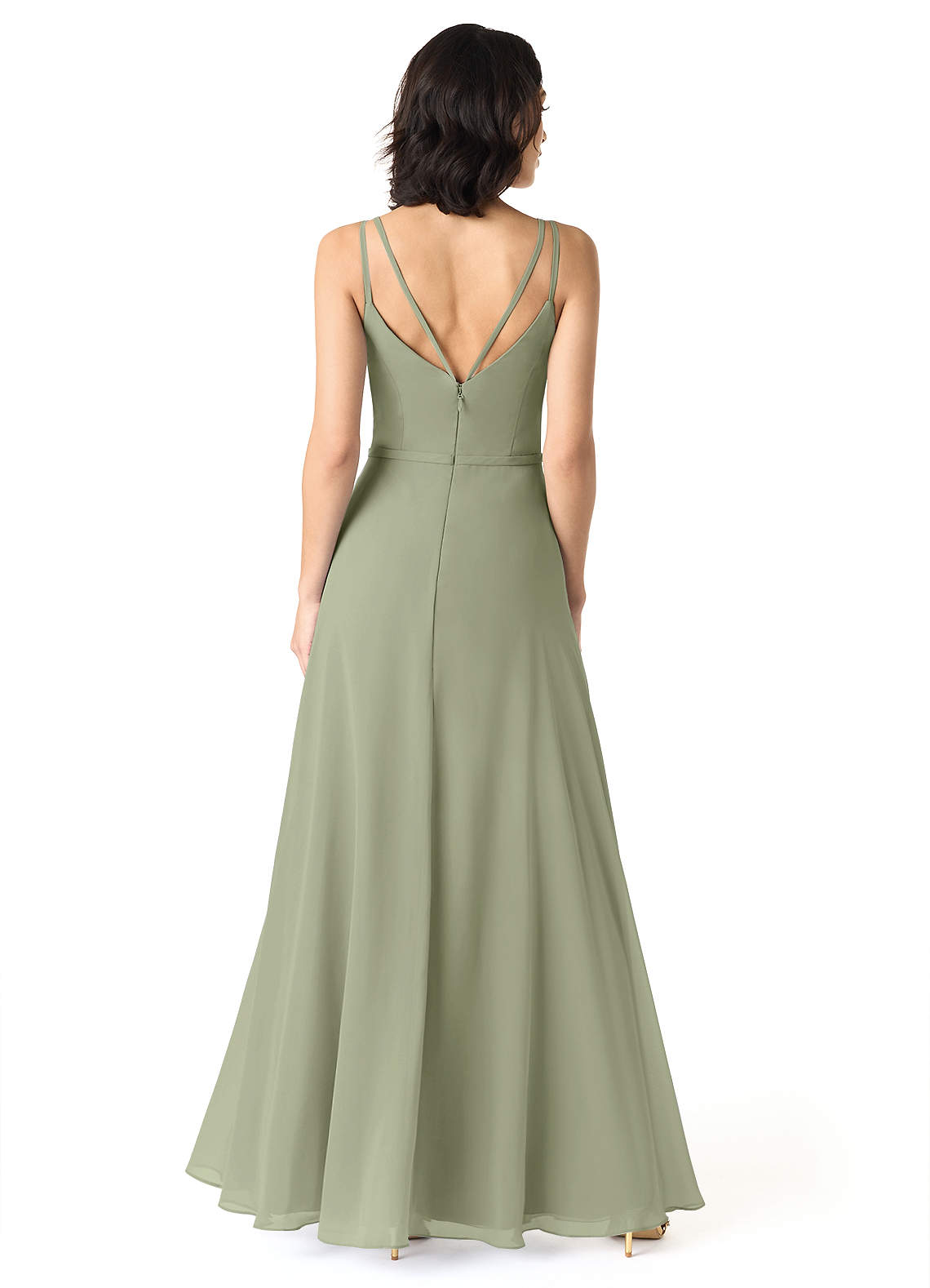 Azazie Janine Pistachio Chiffon Bridesmaid Dresses | Azazie