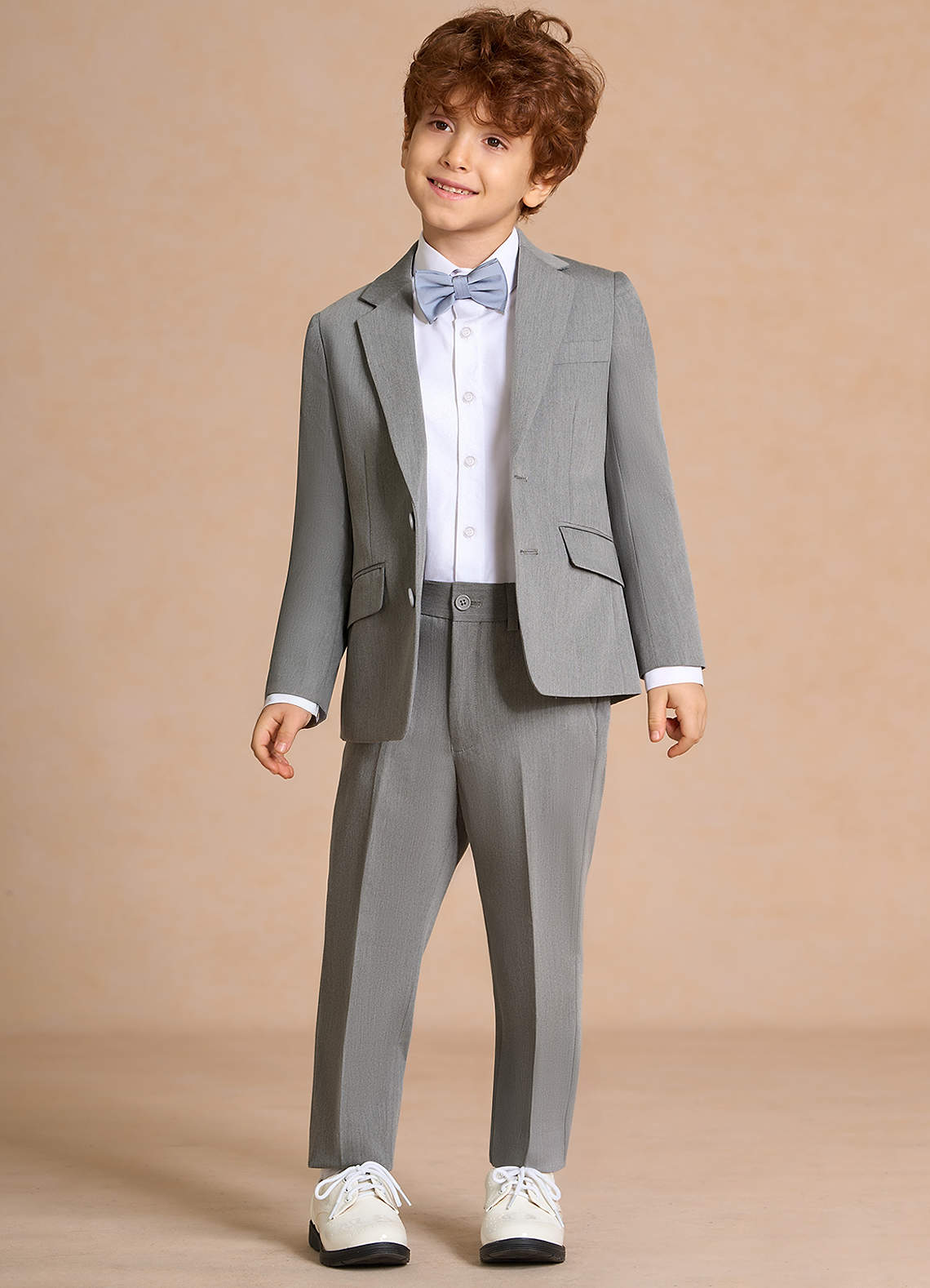 front Oliver Boys Grey 2-Piece Suit