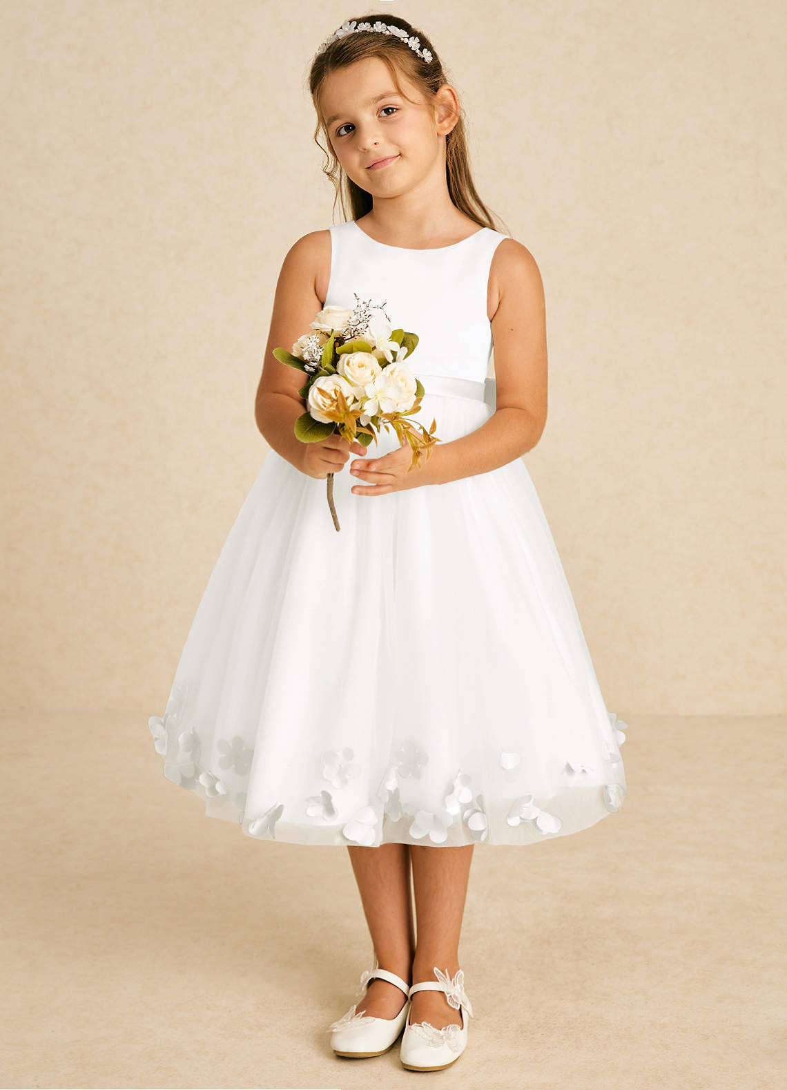 Lovely Tulle Jewel Neckline Flower Girl Dresses Belt Lovely Tulle Jewel Neckline Flower Girl Dresses Belt