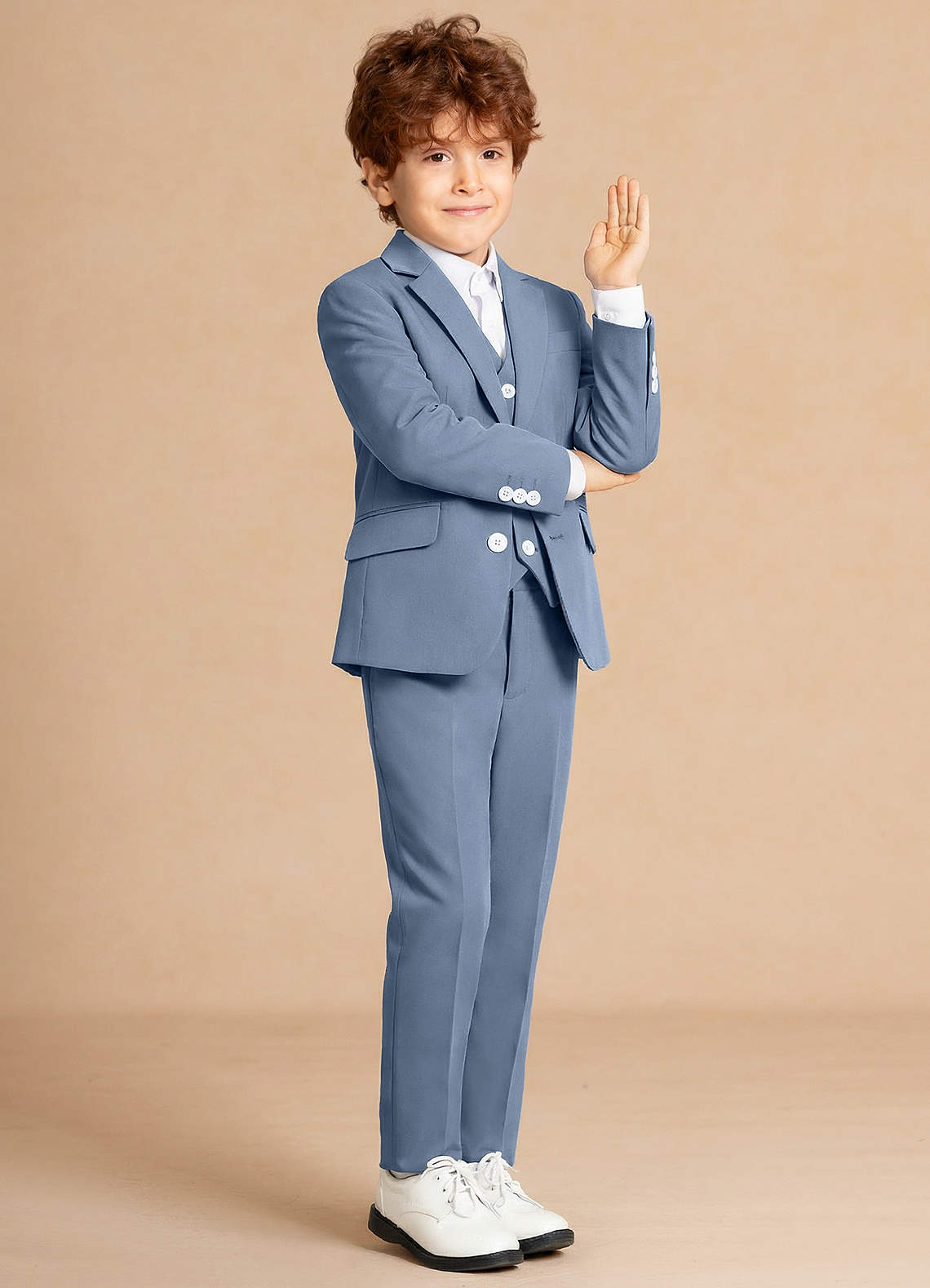 front Finn Dusty Blue Boy 3-Piece Suit