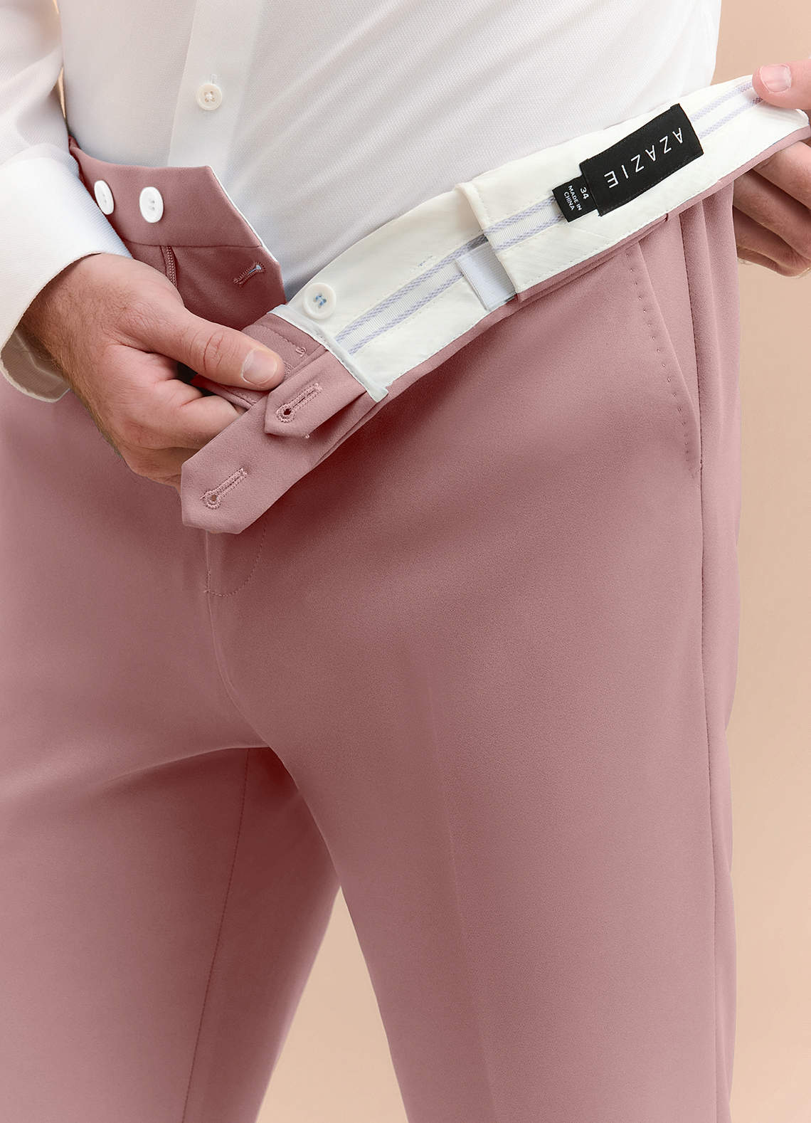 front James Dusty Rose Structured Stretch Dress Pants