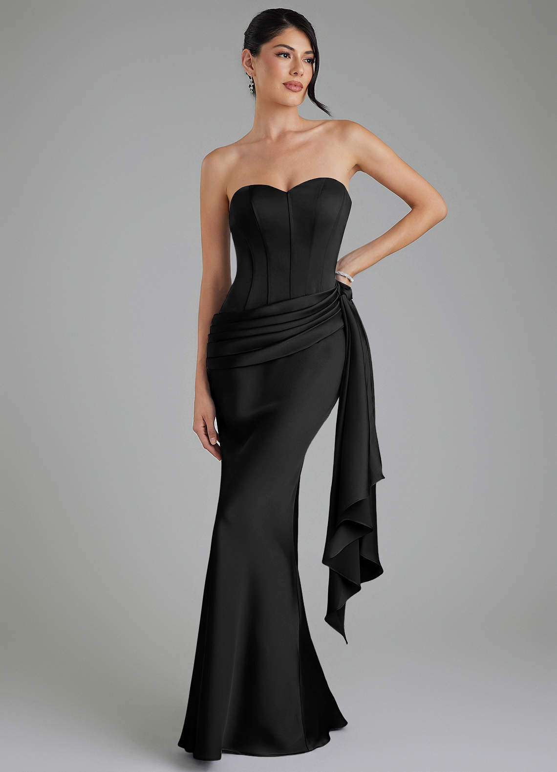 black bridesmaid dresses under 50 Mismatched Black Mermaid Sweetheart Cheap Long Custom Bridesmaid Dresses , MRB0080