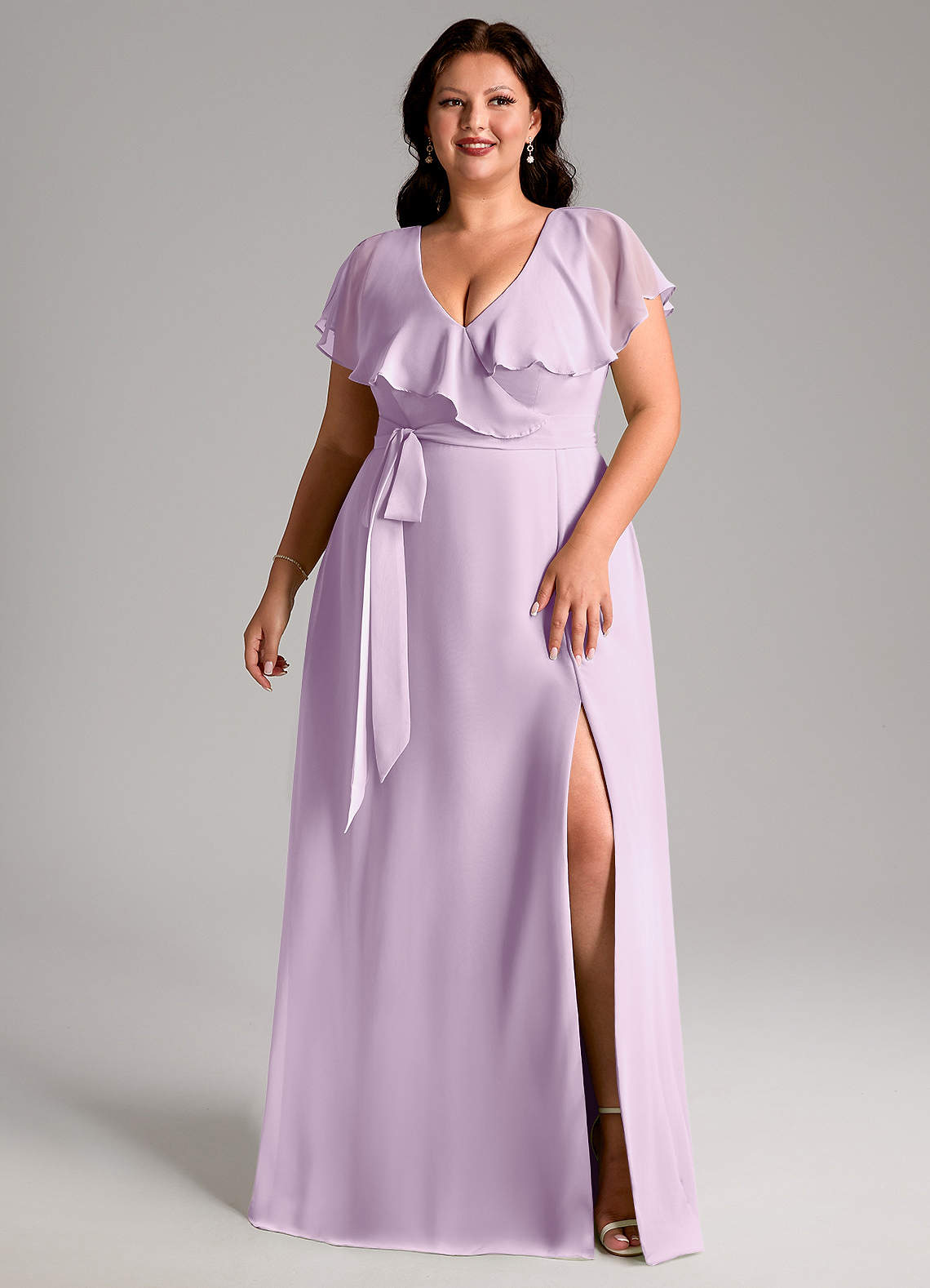 lavender bridesmaid dresses under 50 BABARONI Sweetheart Neck Pleated Sheath Dress With Slit Mist Plus Size, Mist / US18
