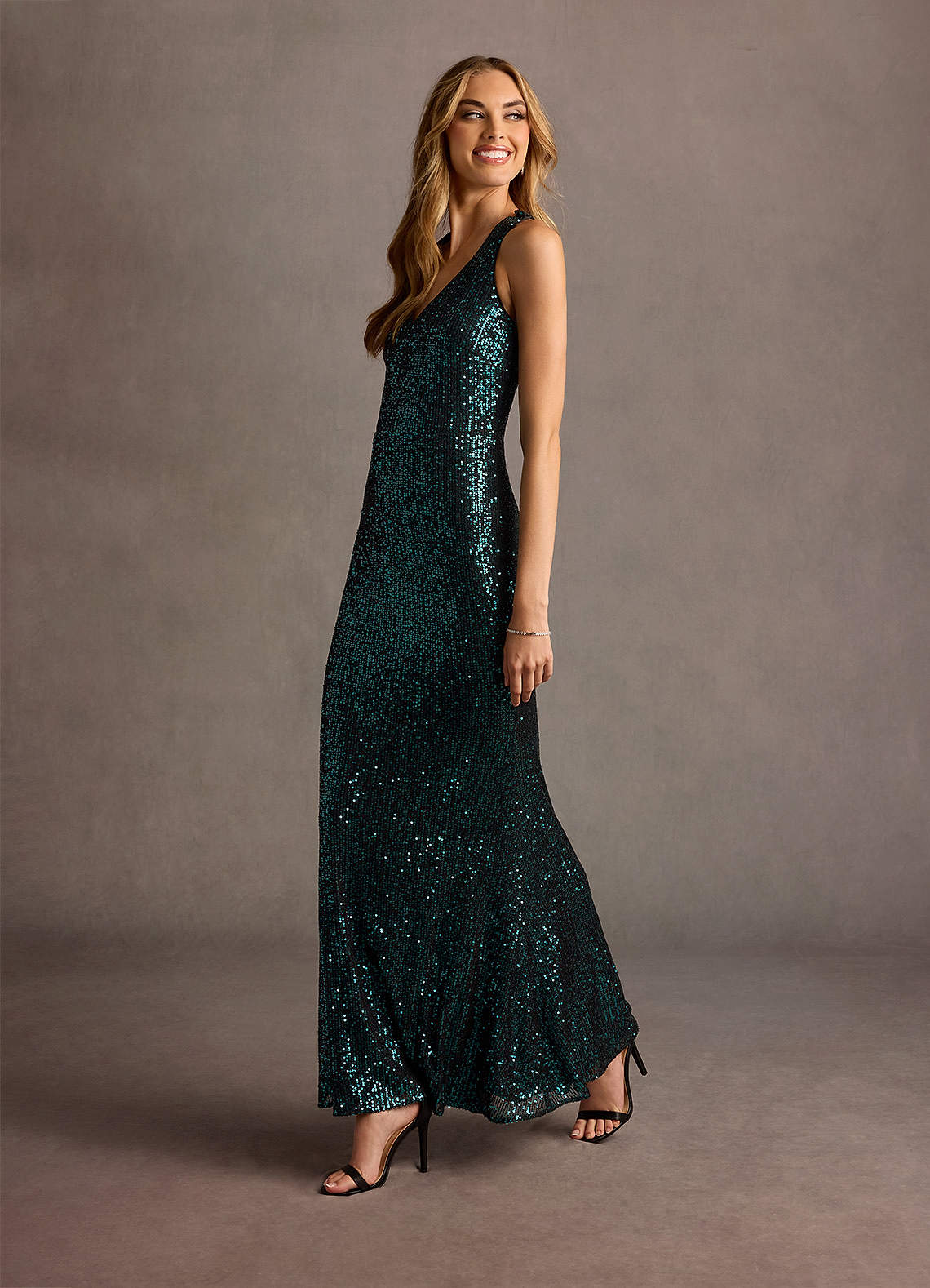 Galia Peacock Sequin Maxi Dress Ready to Ship | Azazie CA