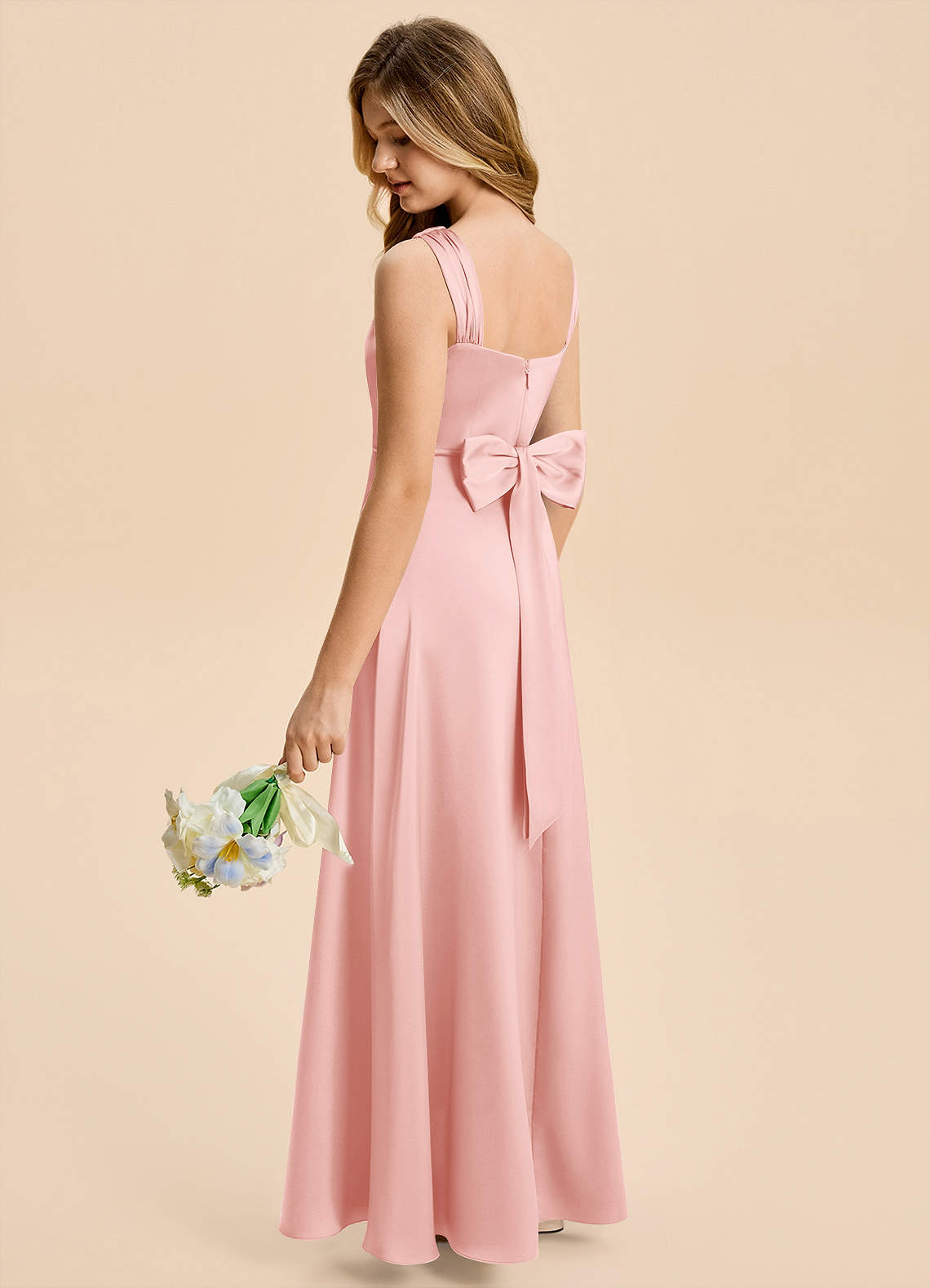 pink bridesmaid dress with bow Pink Bow Bridesmaid Dresses
