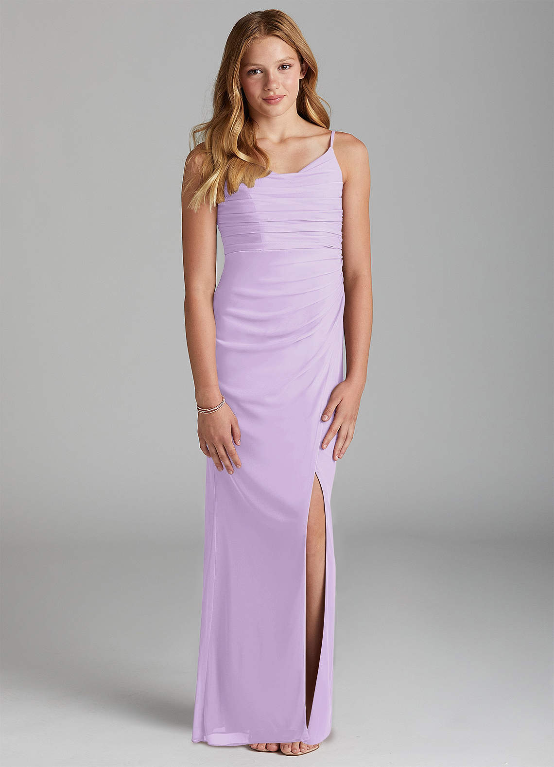 Azazie Deandra Junior Robe Fourreau en Maille Lilas image1