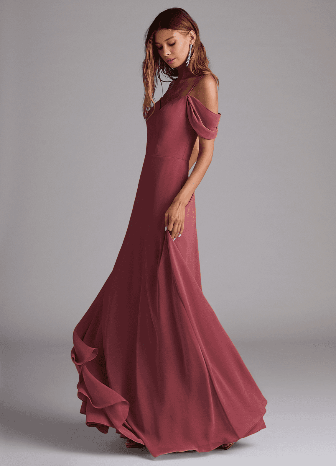 Azazie Marley Merlot Chiffon Bridesmaid Dresses | Azazie