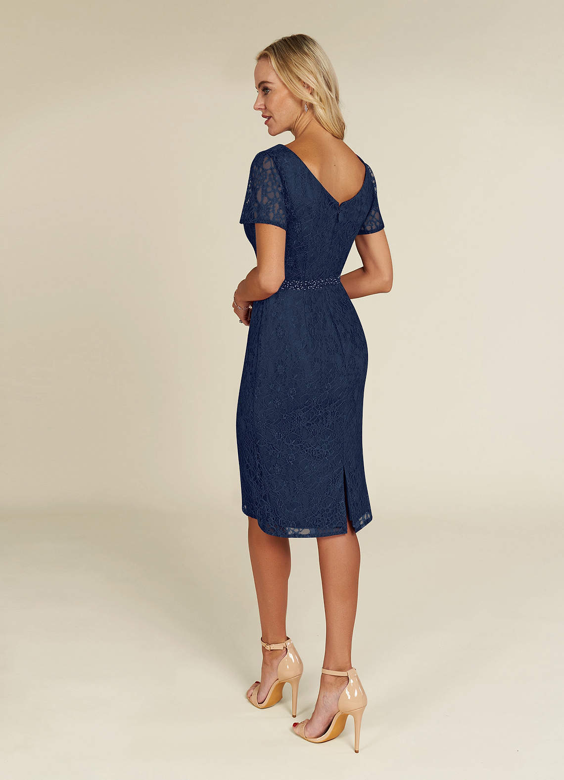 Navy blue shop lace sheath dress