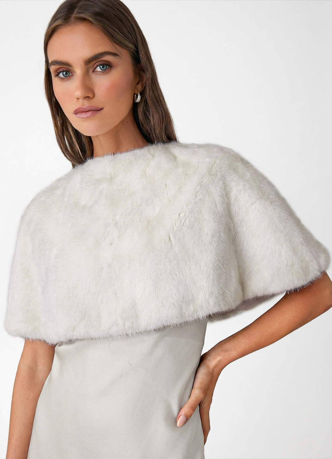 front Signature Faux Fur Wrap