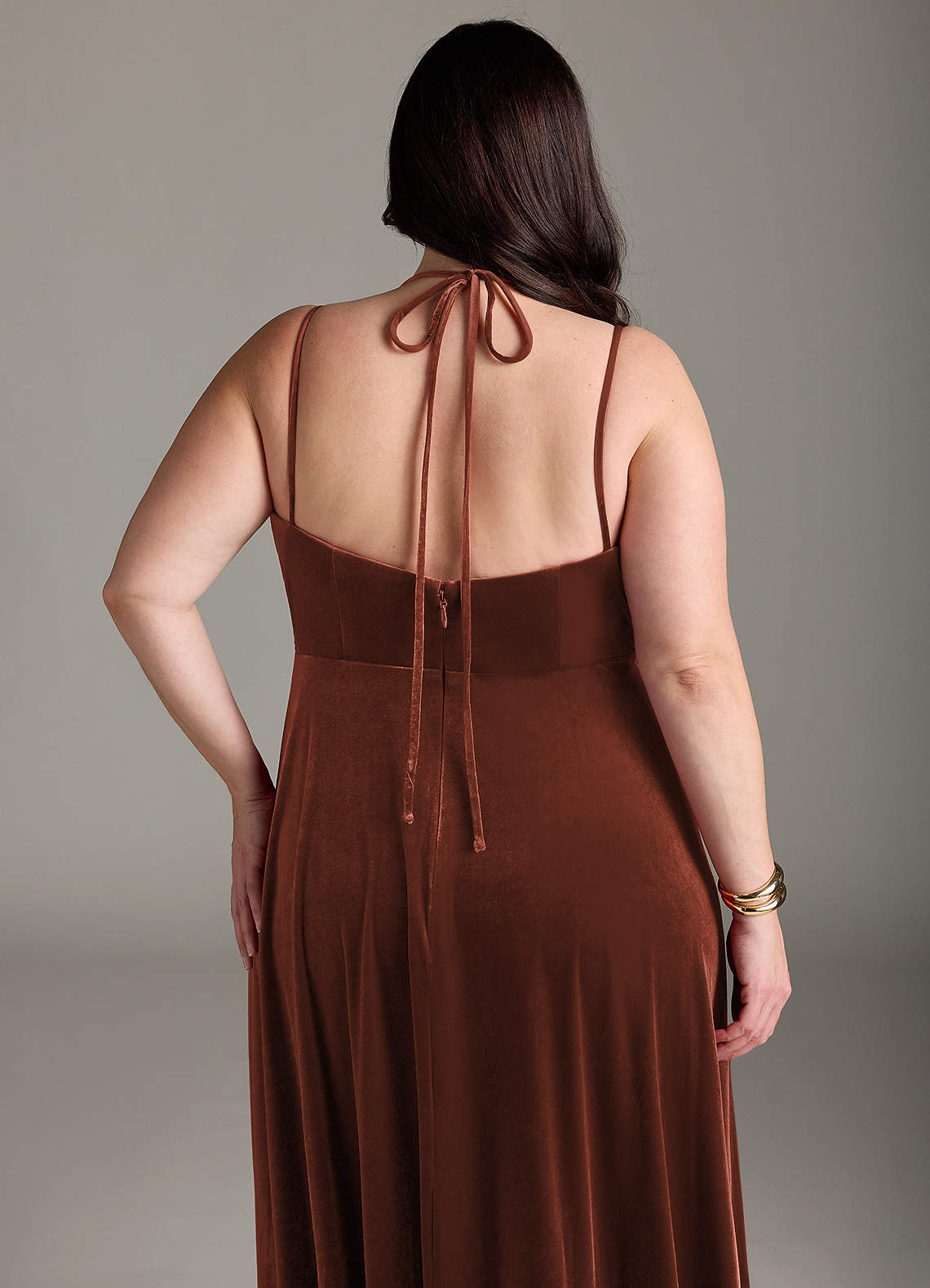 Azazie Sora Ready to Ship Terracotta Velvet Bridesmaid Dresses