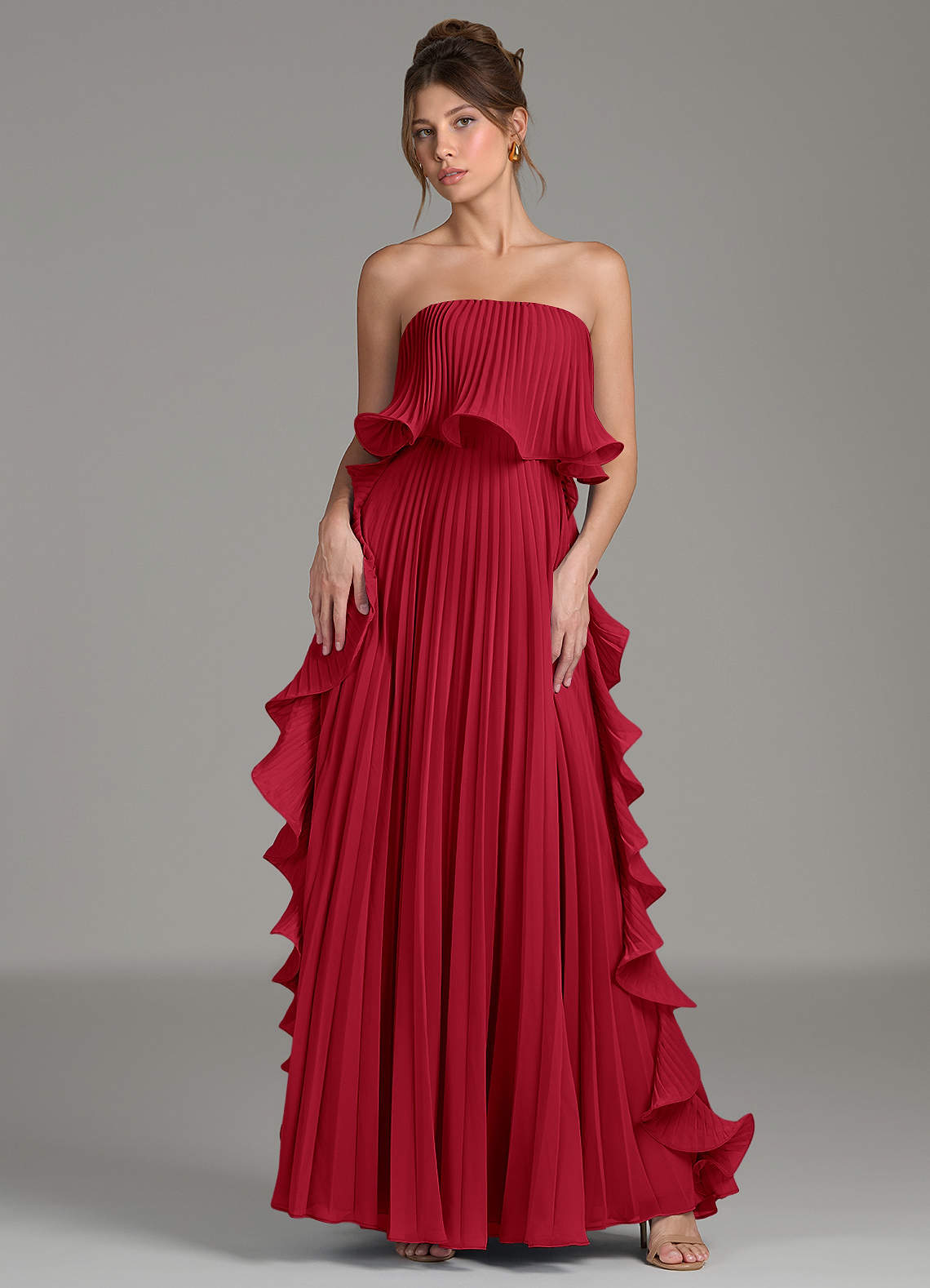 cheap red bridesmaid dresses under 50 Azazie Alexia Scarlet Chiffon this dress is ideal