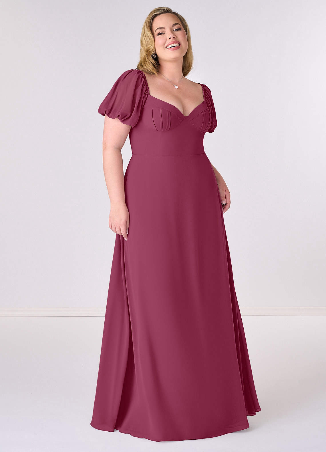 Barbie ♥ Azazie Bridesmaid Dresses Mulberry A-Line Pleated Chiffon Dress image1