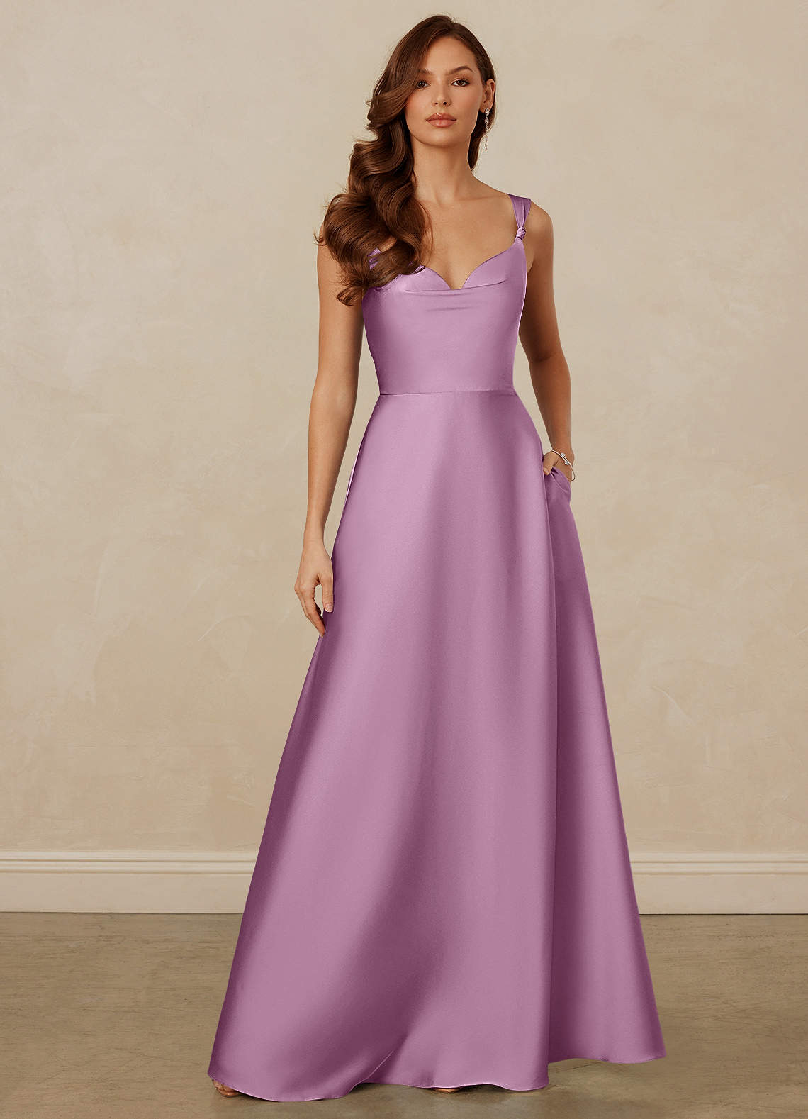 Christian Siriano Bridal for Azazie 1001 Bridesmaid Dresses Wisteria A-Line Sweetheart Neckline Stretch Satin Dress image1